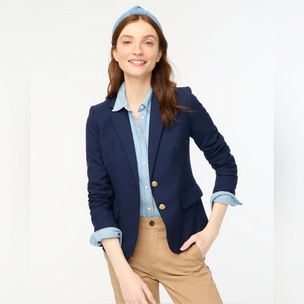 J. Crew Original Schoolboy Blazer Navy Blue Wool Blend Blazer - Size 0